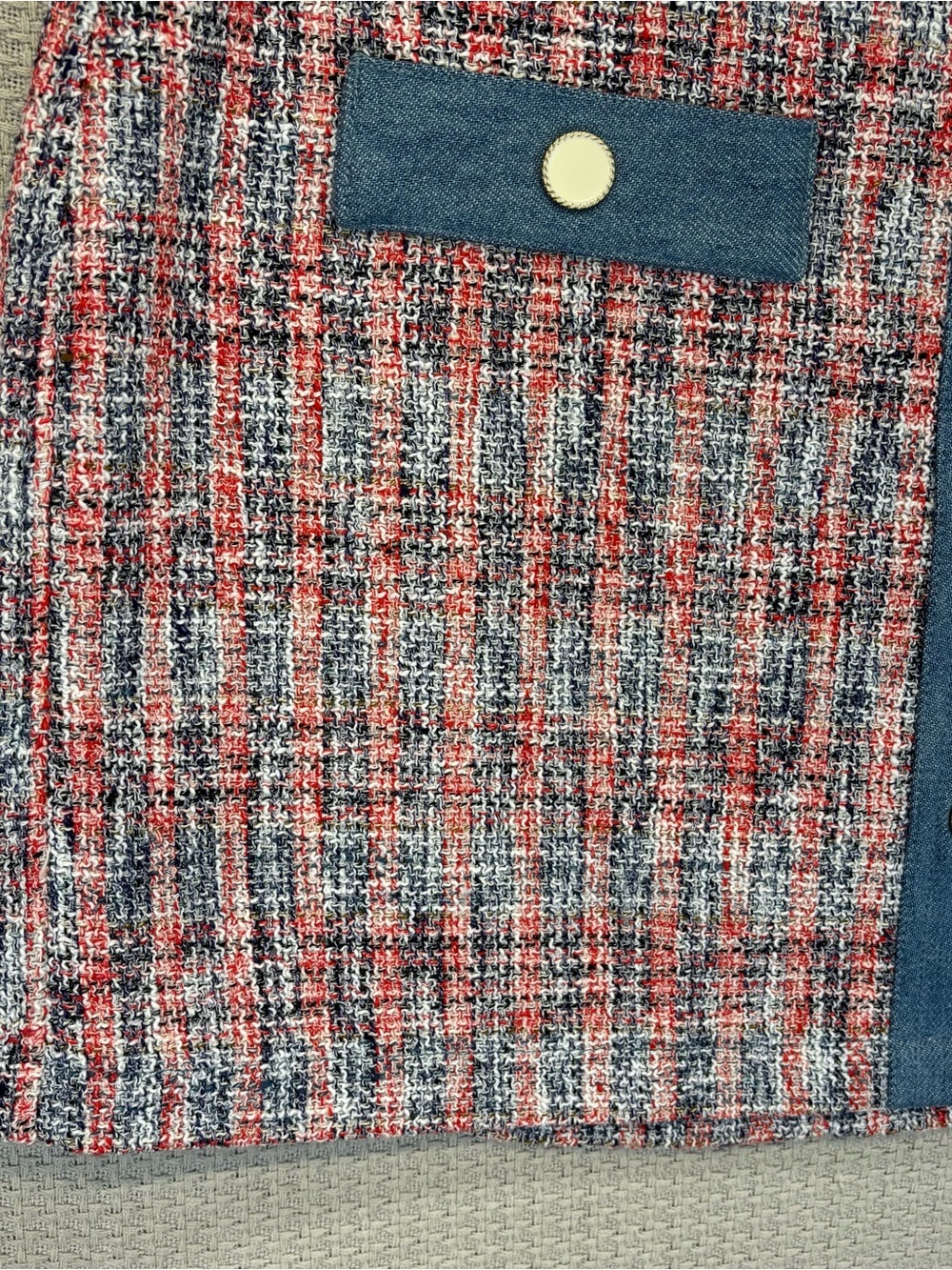 House Of Harlow 1960 Tweed A-Line Mini Skirt Women Sz 12 Button Front Chic - Picture 3 of 10